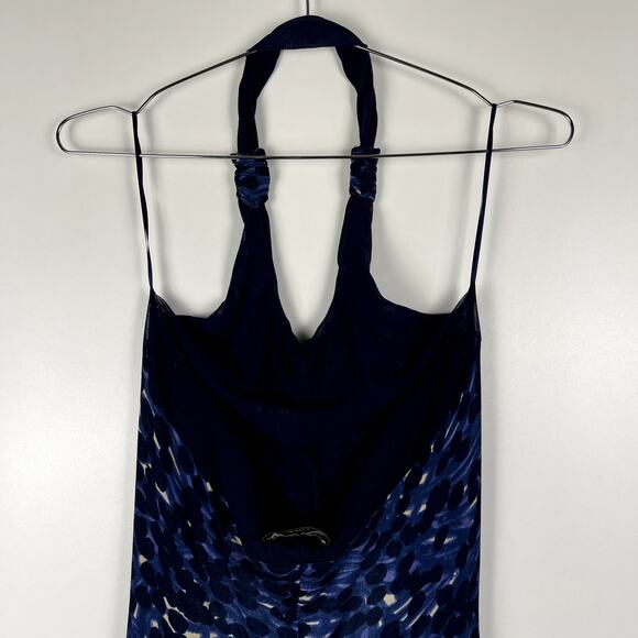 Jean Paul Gaultier Fuzzi Blue Halter Dress Speckled Abstract Dress Medium Y2K - Picture 10 of 15